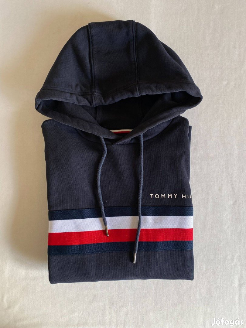 Tommy Hilfiger női kapucnis pamut pulóver M-es