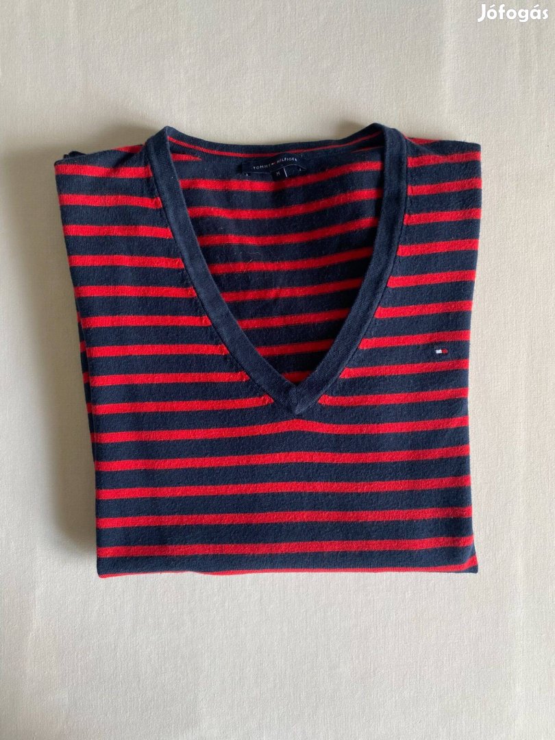Tommy Hilfiger női kötött v-nyakú pulóver M-es