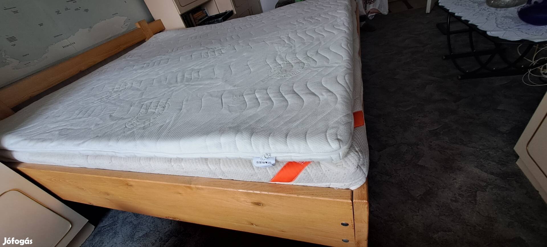 Tömör tölgyfa franciaágy 180200 cm