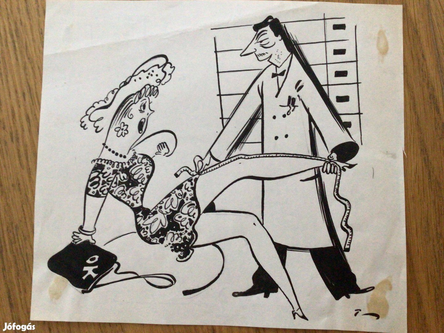 Toncz Tibor eredeti karikatúra rajza a Szabad Száj c. lapnak 18 x 16 c