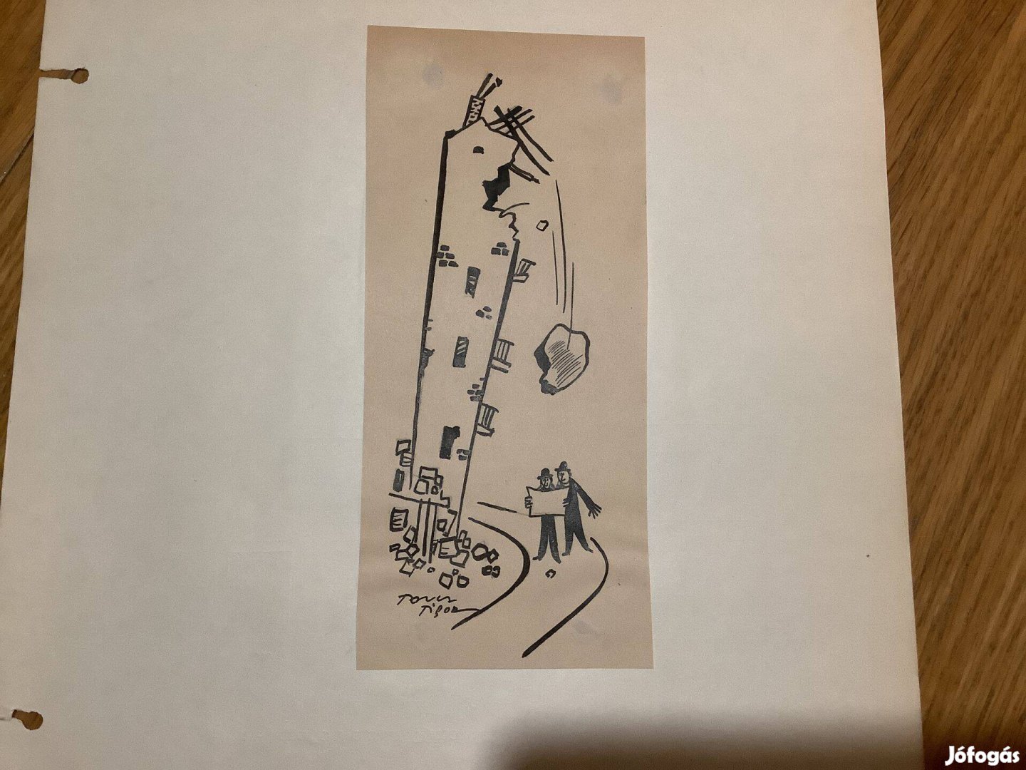 Toncz Tibor eredeti karikatúra rajza a Szabad Száj c. lapnak