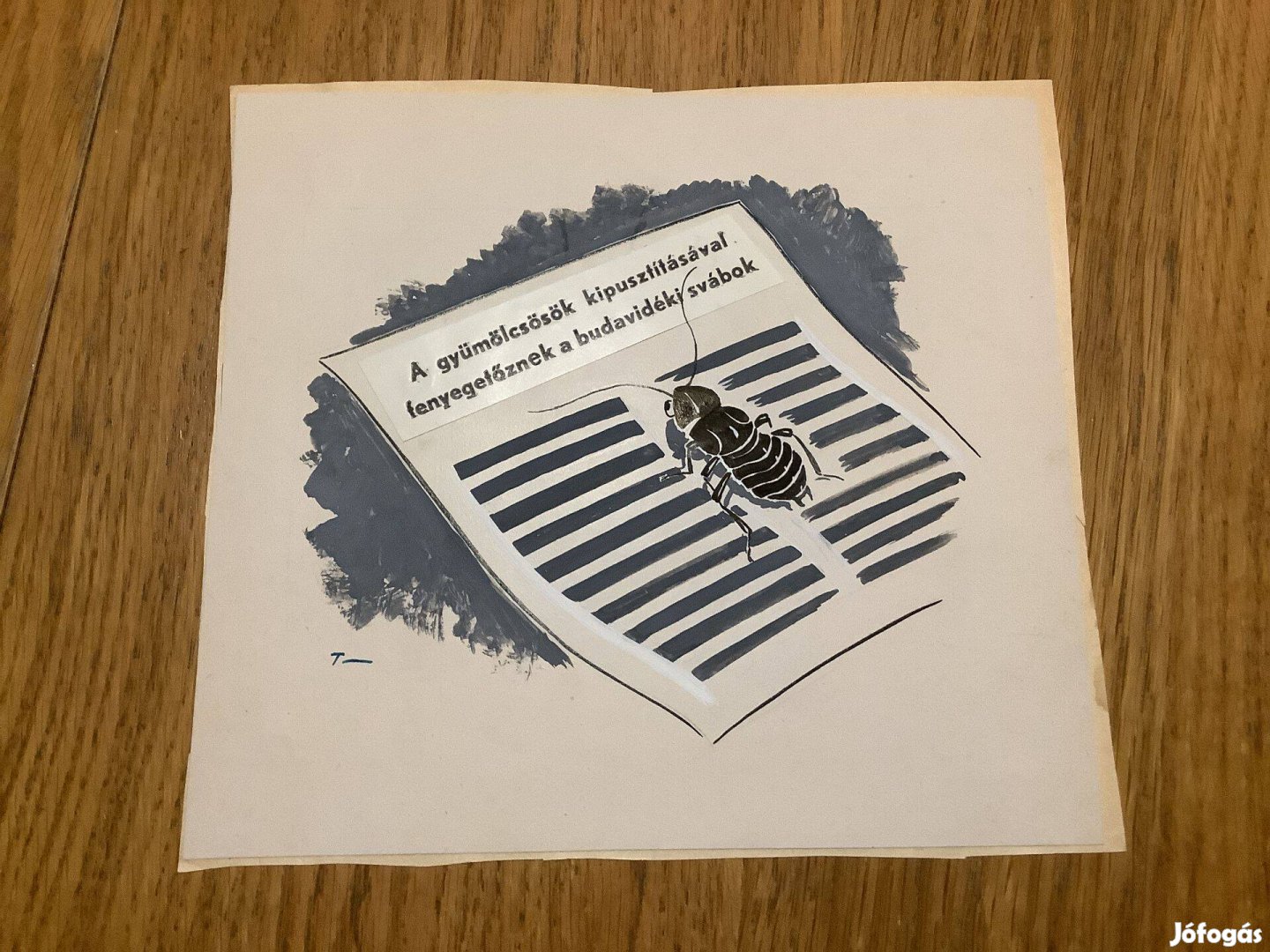 Toncz Tibor eredeti karikatúra rajza a Szabad Száj c. lapnak