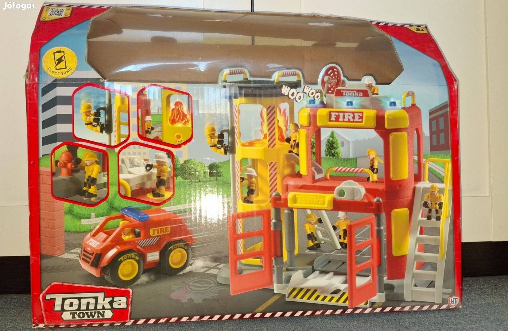 Tonka town , tűzoltó állomás, járművek, autók, figura (3+)