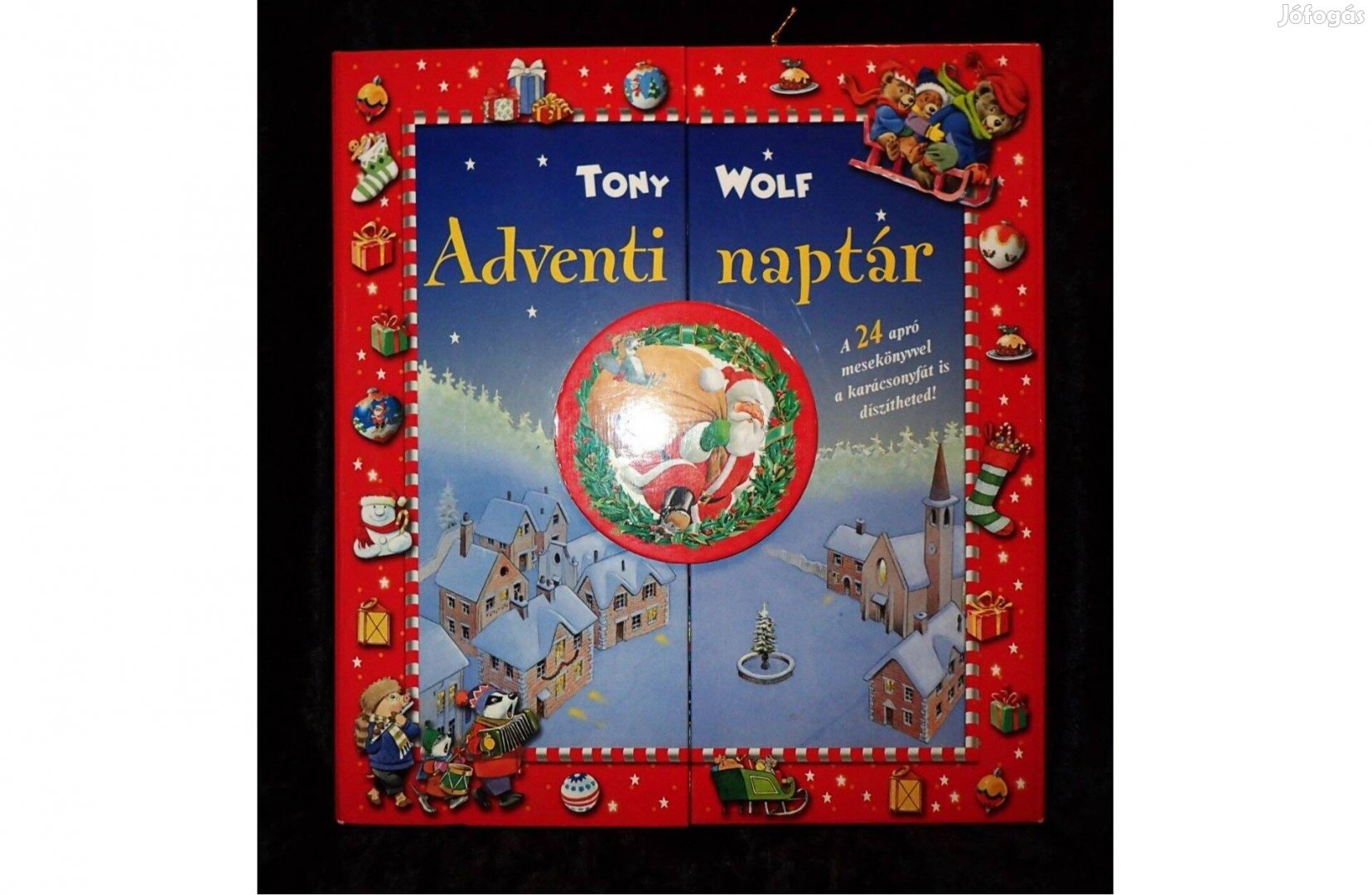 Tony Wolf illusztrálta adventi könyvecskék tároló mappában