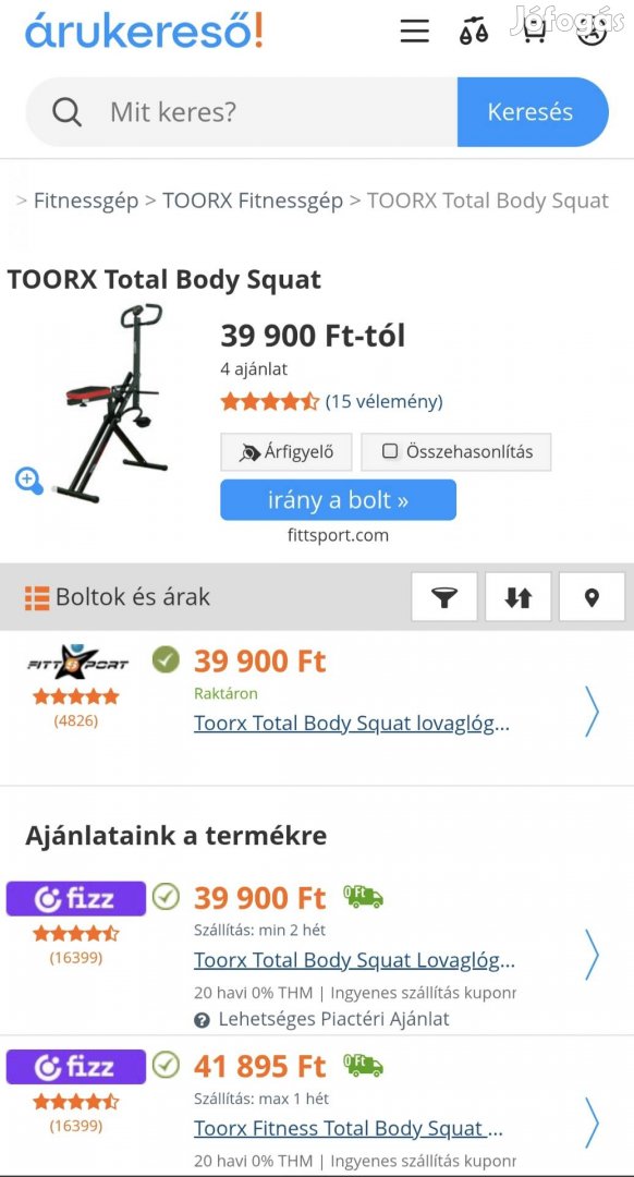 Toorx Total Body Squat fitneszgép