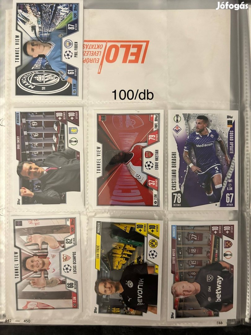 Top Glass és Match Attax focis kártya