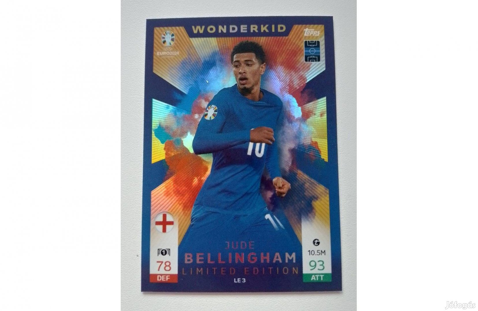 Topps Euro 2024 Jude Bellingham Limited Edition focis kártya