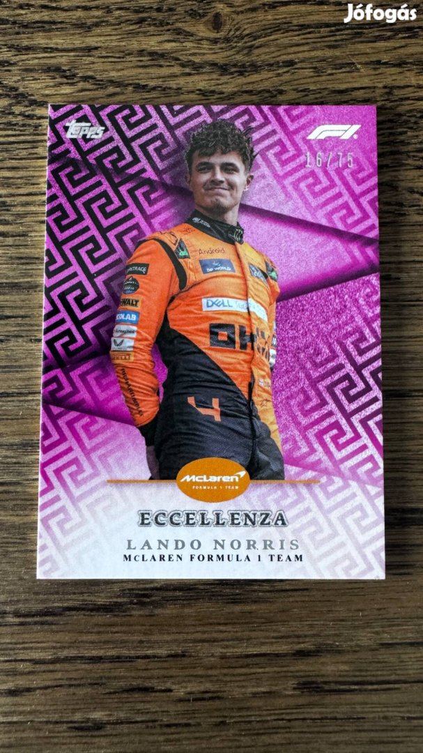 Topps F1 Eccellenza Lando Norris 2024 - number 16/75 rózsaszin