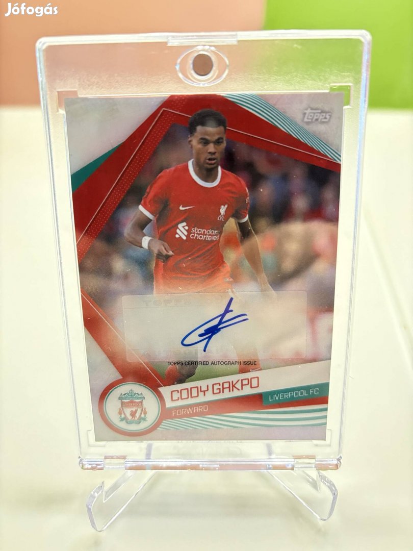 Topps Liverpool fan set Cody Gakpo aláírt kártya