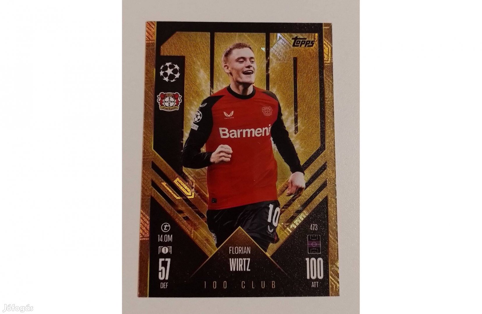 Topps Match Attax 2024/25 Florian Wirtz 100 Club focis kártya