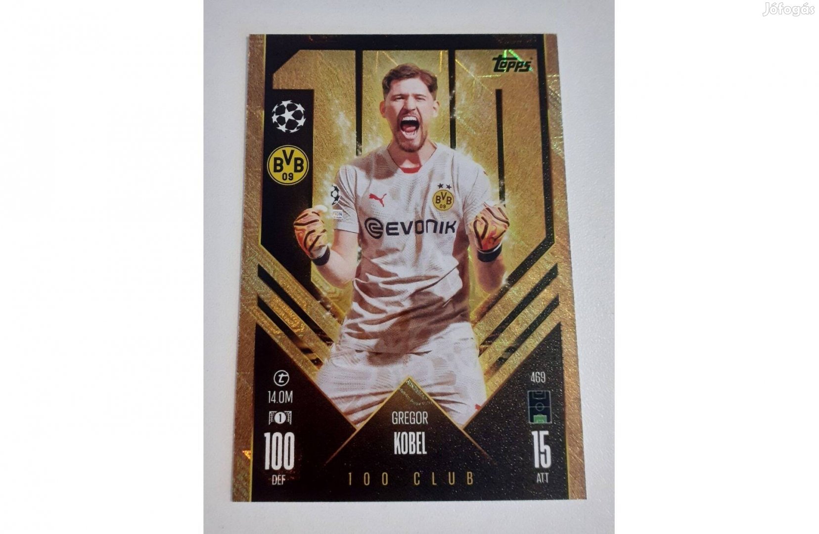 Topps Match Attax 2024/25 Gregor Kobel 100 Club focis kártya