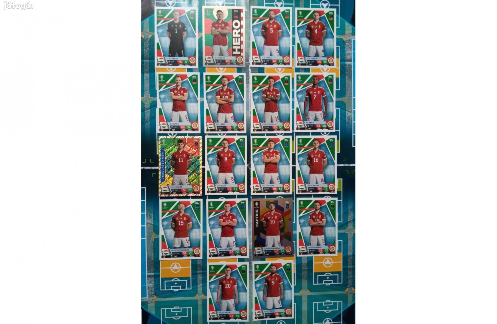 Topps Match Attax UEFA Euro 2024 Magyarország teljes sor Akció