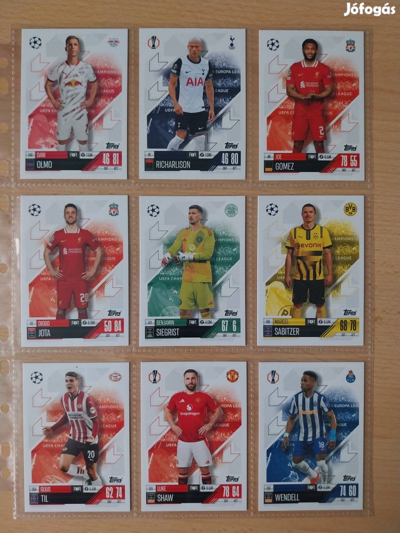 Topps match attax focis kártyák