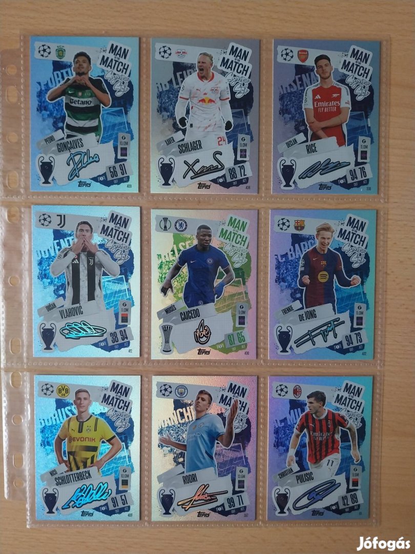 Topps match attax focis kártyák 