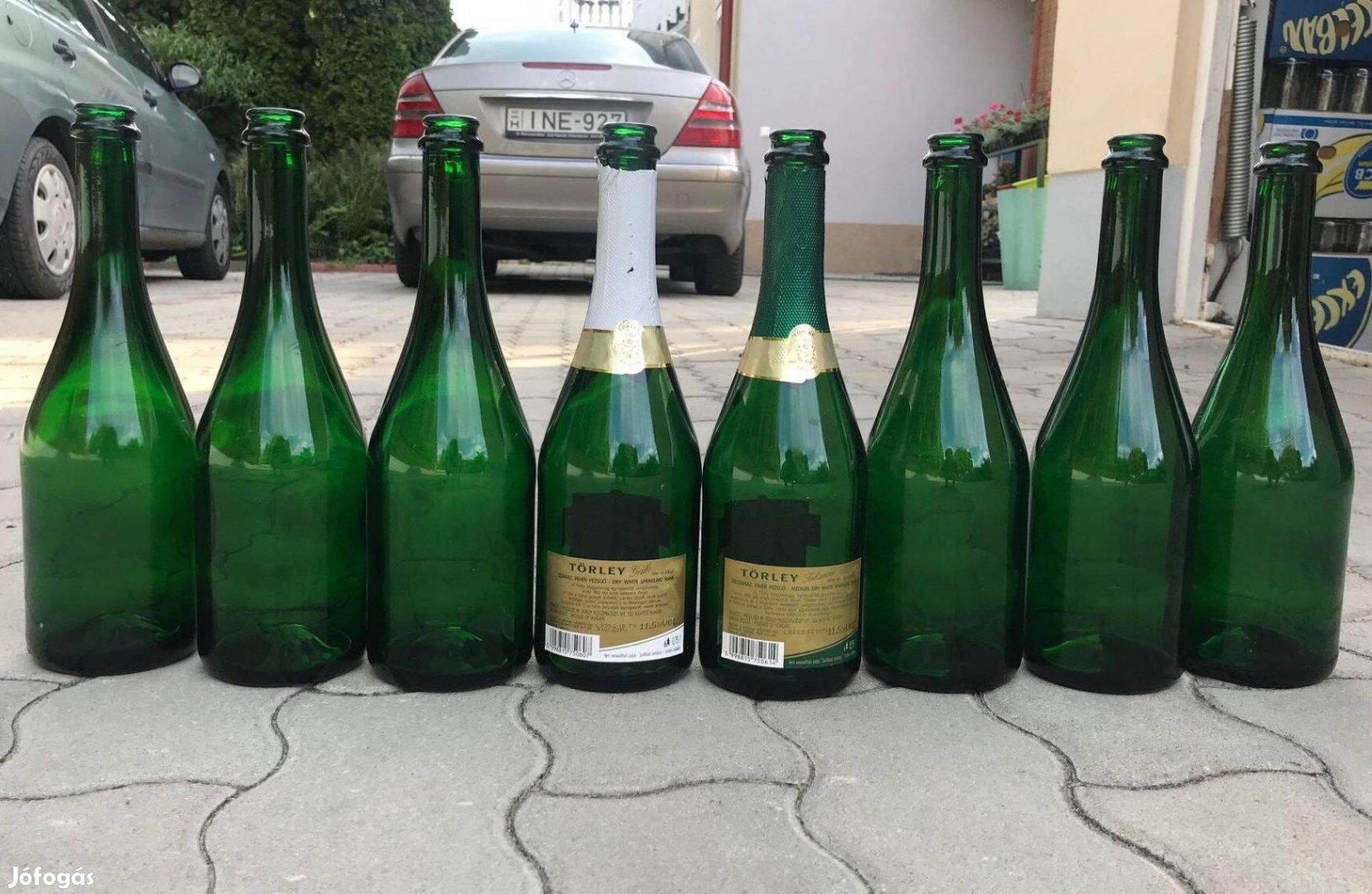 Törley pezsgősüveg pezsgős üveg palack 0,75 l. zöld sörös palack