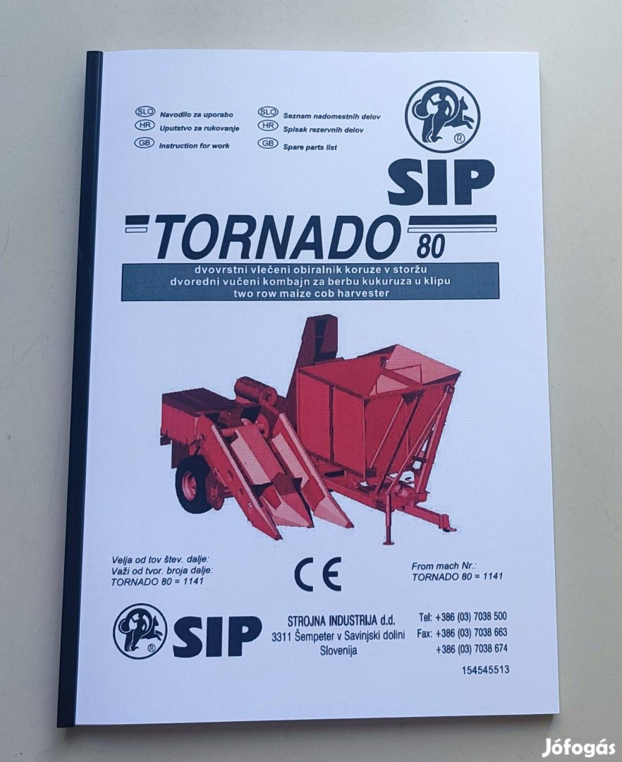 Tornado 80 kukorica csőtörő kezelési és alkatrészkatalógus