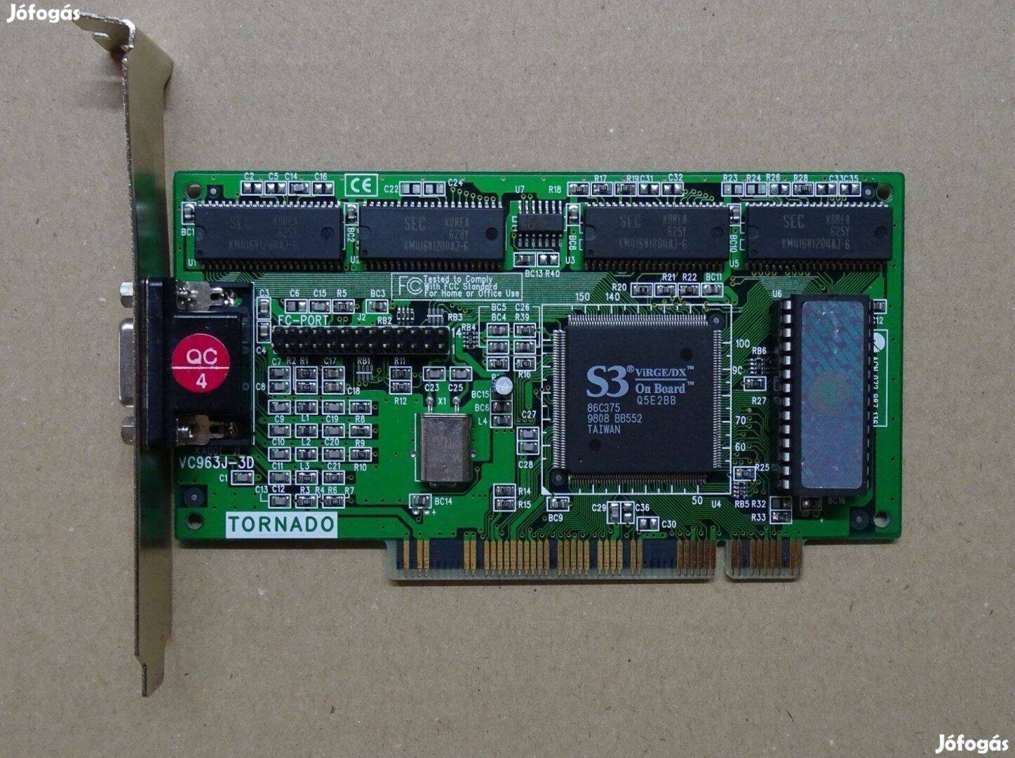 Tornado S3 Virge/DX 4MB PCI videokártya