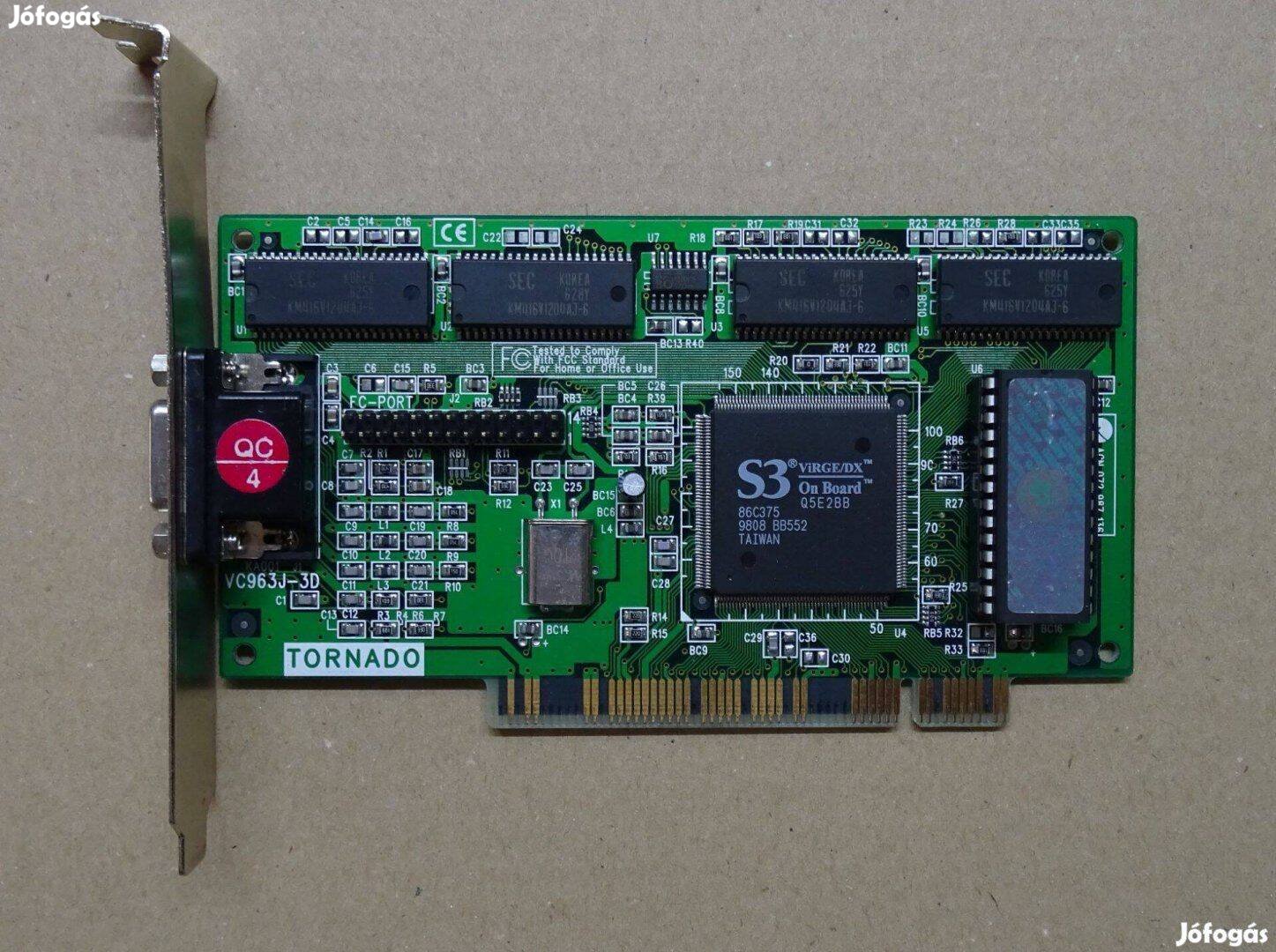 Tornado S3 Virge/DX 4MB PCI videokártya