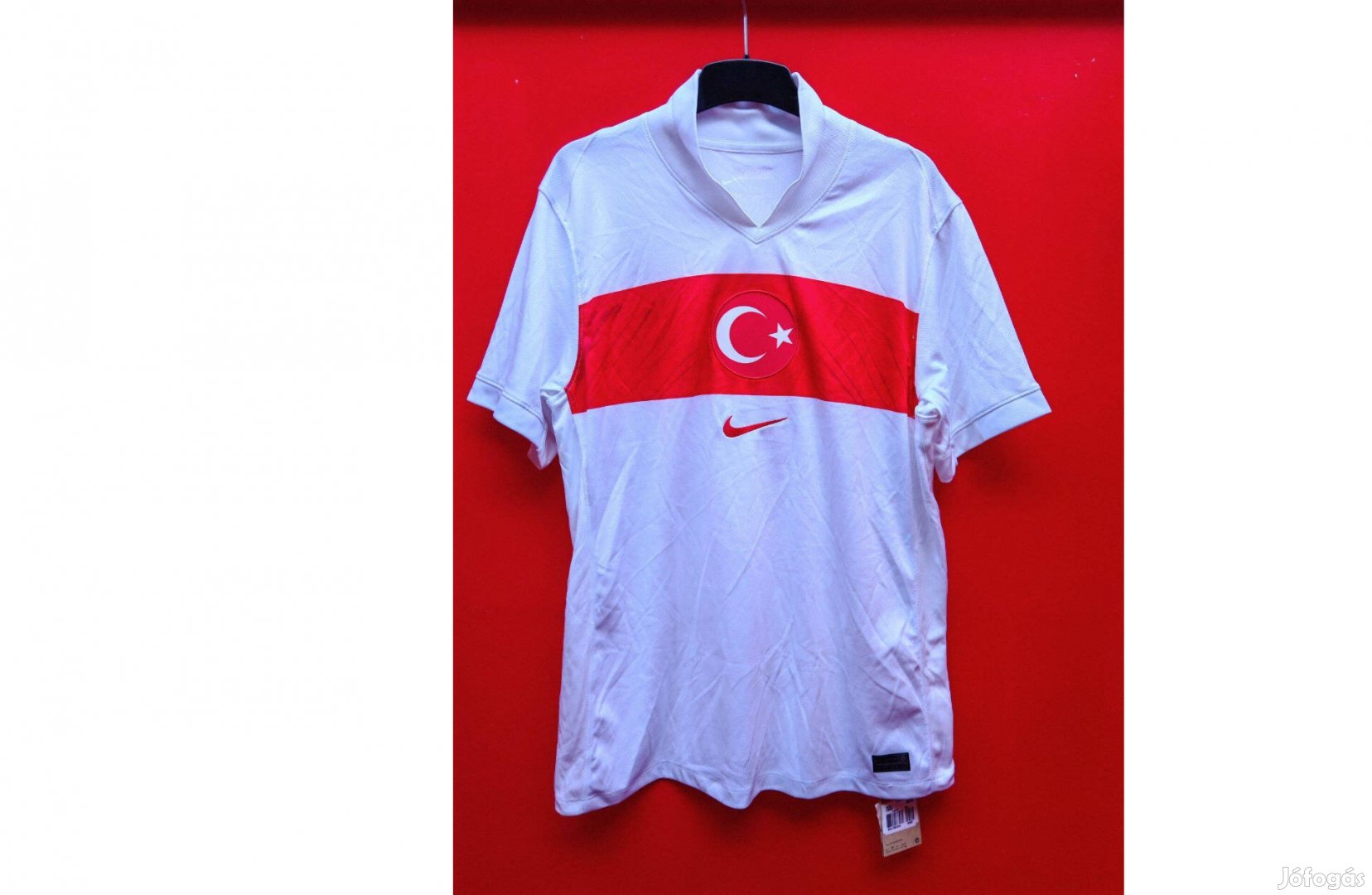 Török válogatott eredeti Nike EURO2024 fehér focimez (L-es)