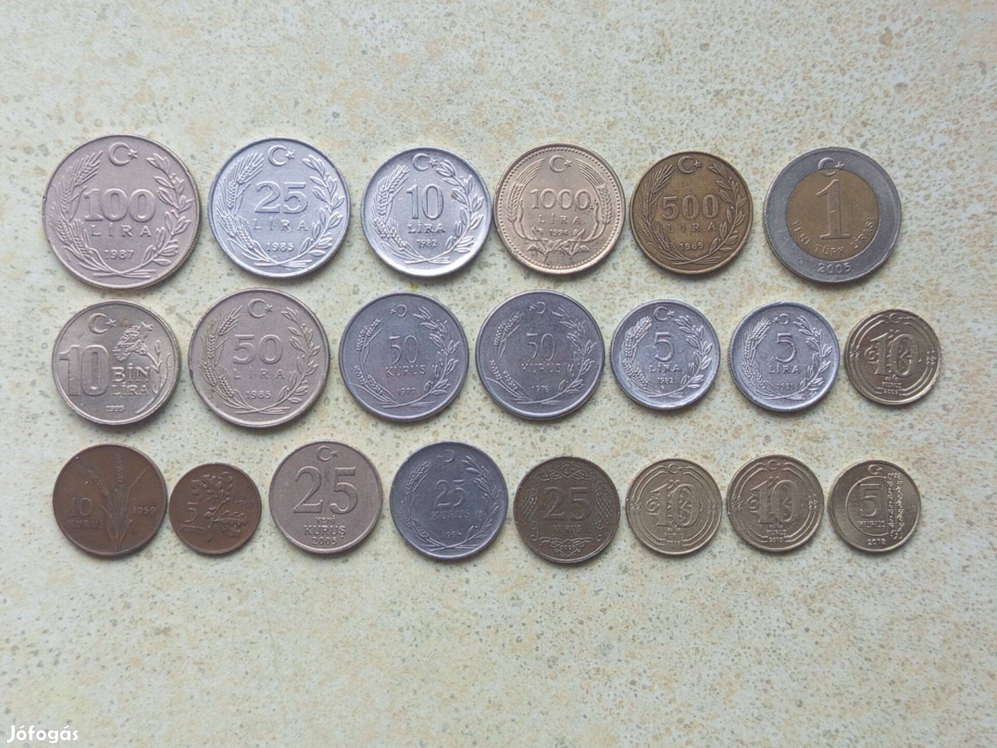Törökország 21 db Különböző Érme Kurus és Líra 1959-2018