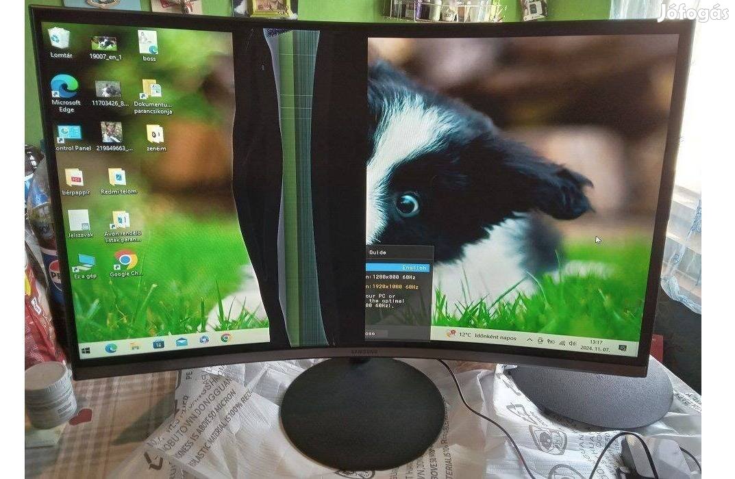 Törött Samsung Full HD LED gamer monitor/alkatrésznek eladó!