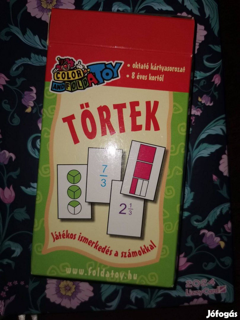 Törtek-matek oktató kártya 8+