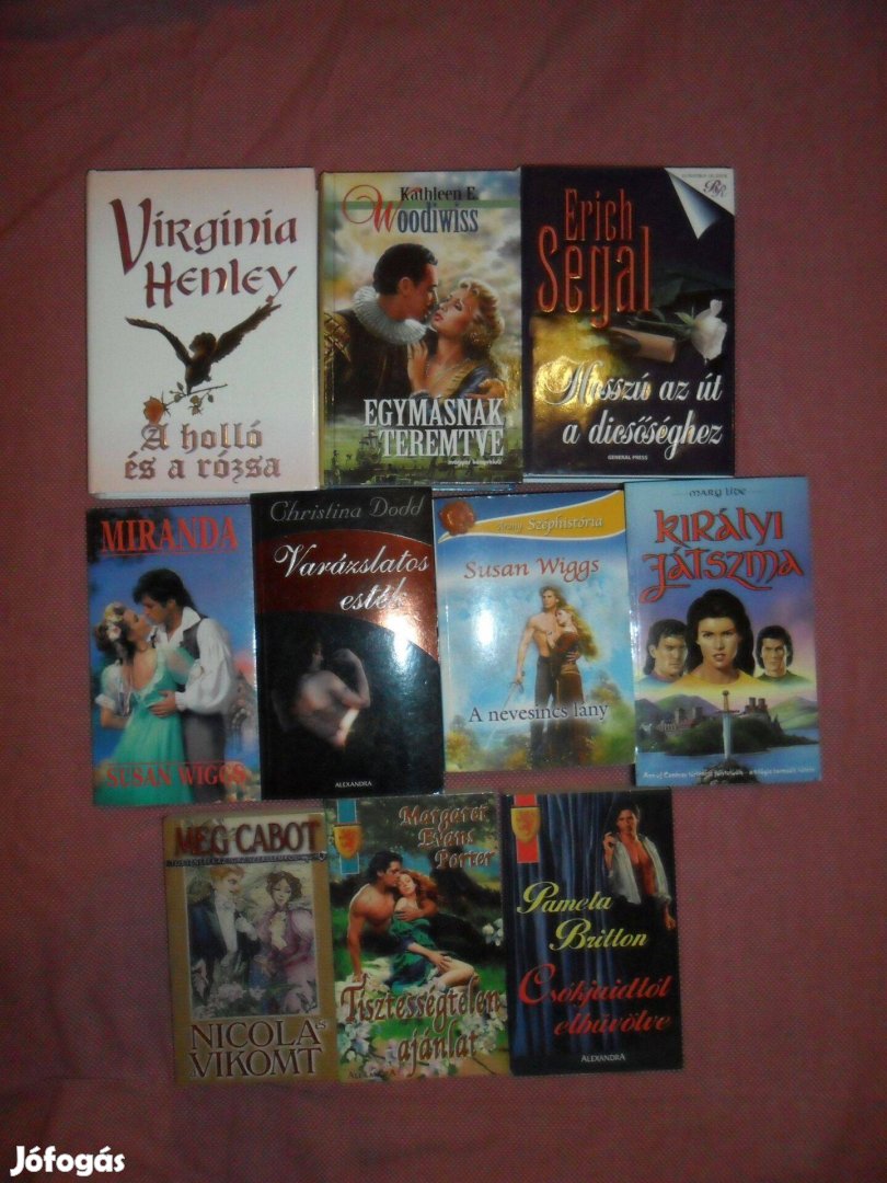 Történelmi romantikus regények 9 db
