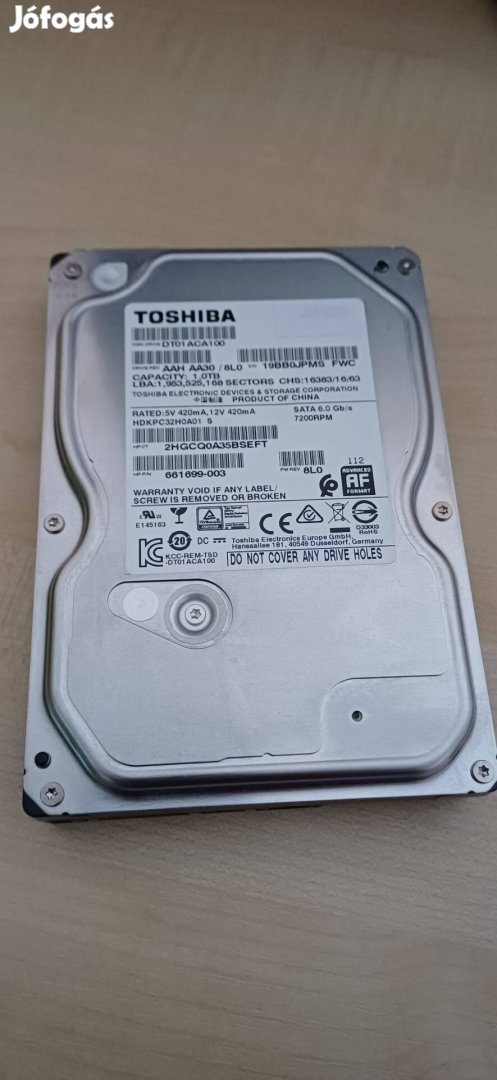 Toshiba 1Tb Sata hdd