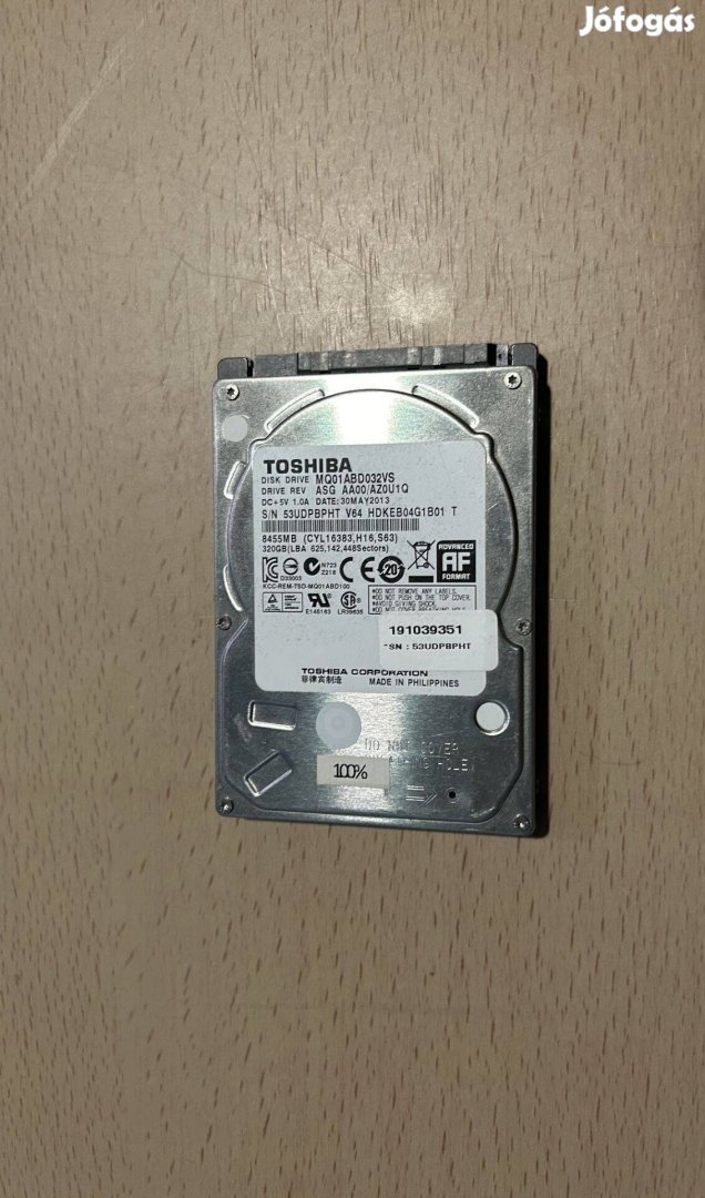 Toshiba 2.5 320GB 8MB 5400rpm SATA2 MQ01ABD032V