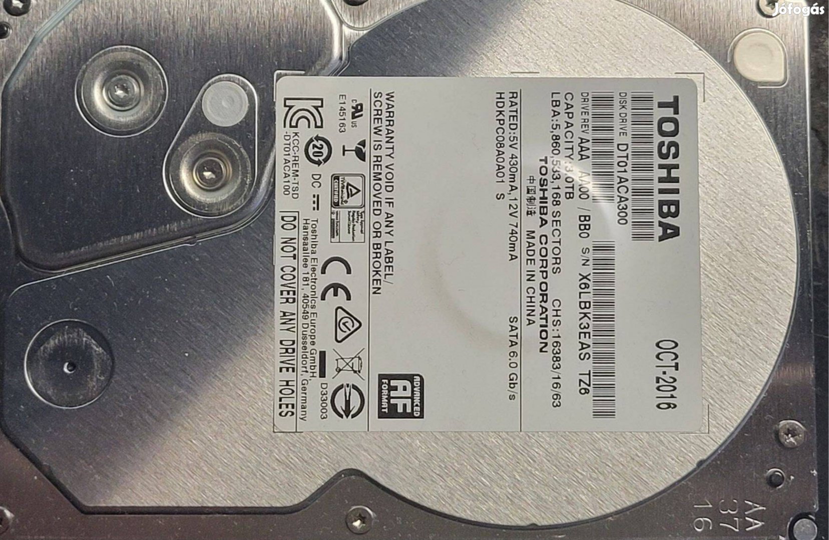 Toshiba 3TB HDD sata