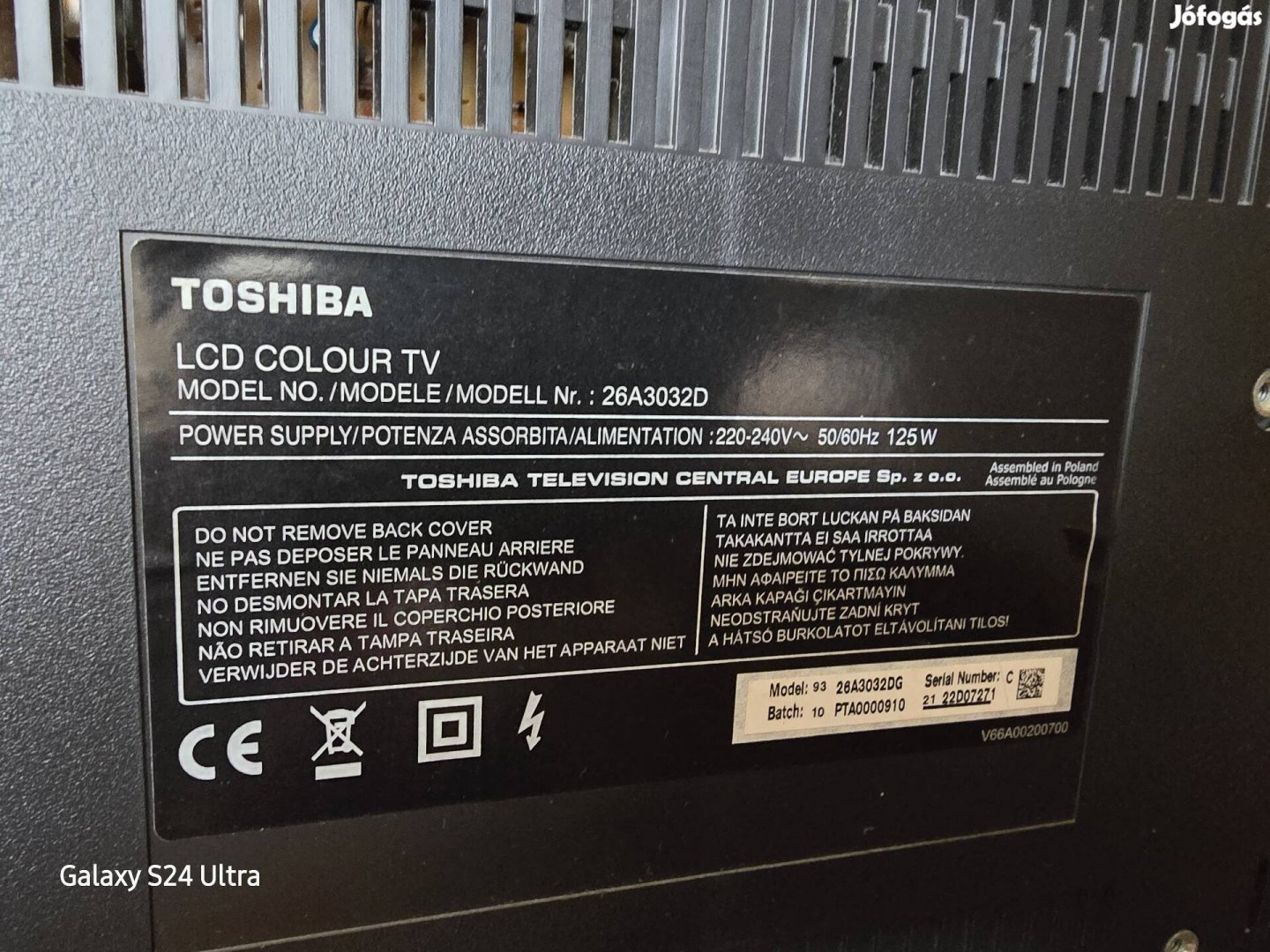 Toshiba 66cm kepatloju LCD tv eladó