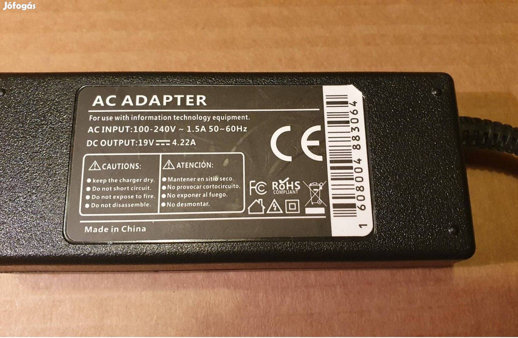 Toshiba Asus 19V 4,22A 80W Laptop notebook töltő adapter tápegység