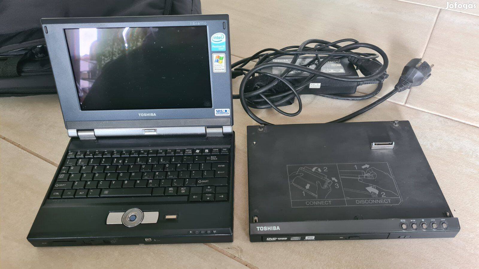 Toshiba Libretto U100 Notebook, dokkolóval, dvd olvasó, 60 gb HDD,