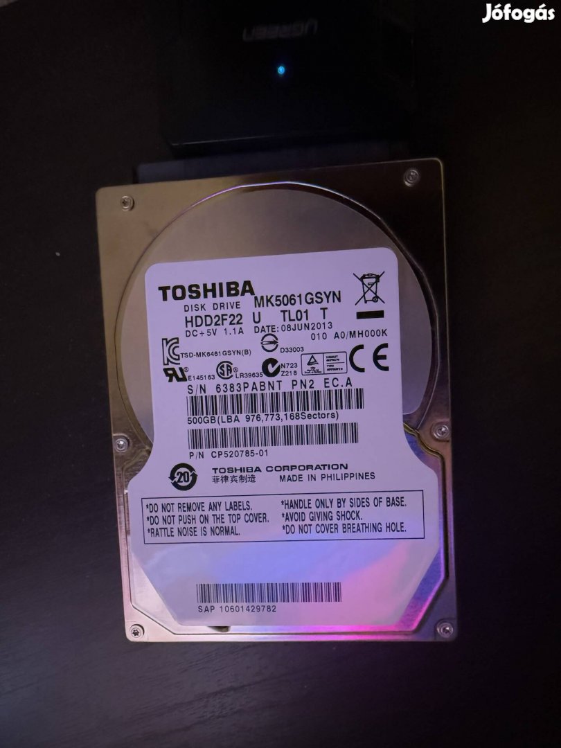 Toshiba Merevlemez 500GB HDD