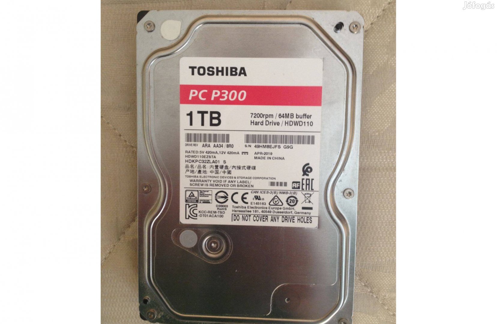 Toshiba P300 3.5 1TB HDD