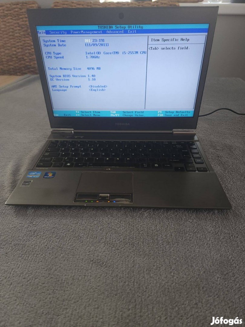 Toshiba Portege Z830-10Q Ultrabook,i5-2557M,4Gb Ram,számla,garancia