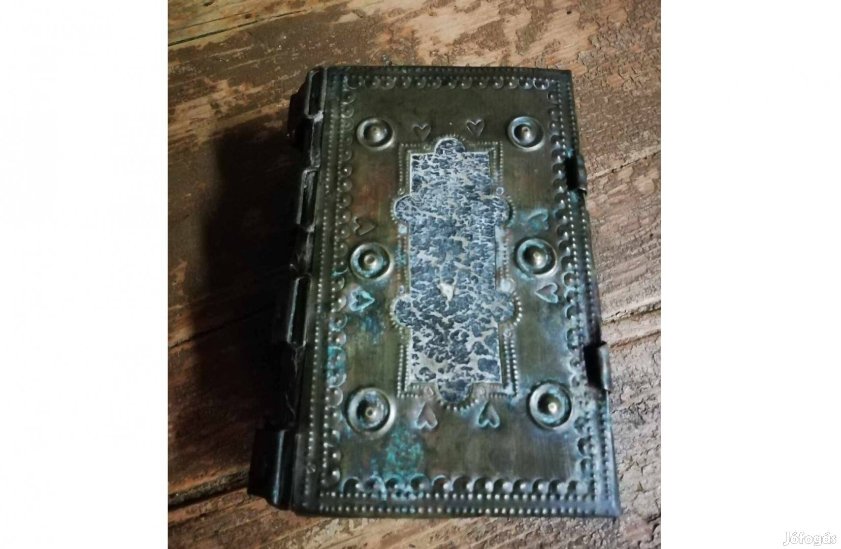 Tót Biblia, antik réz veretes Biblia, 19. századból, szépen kidolgozot