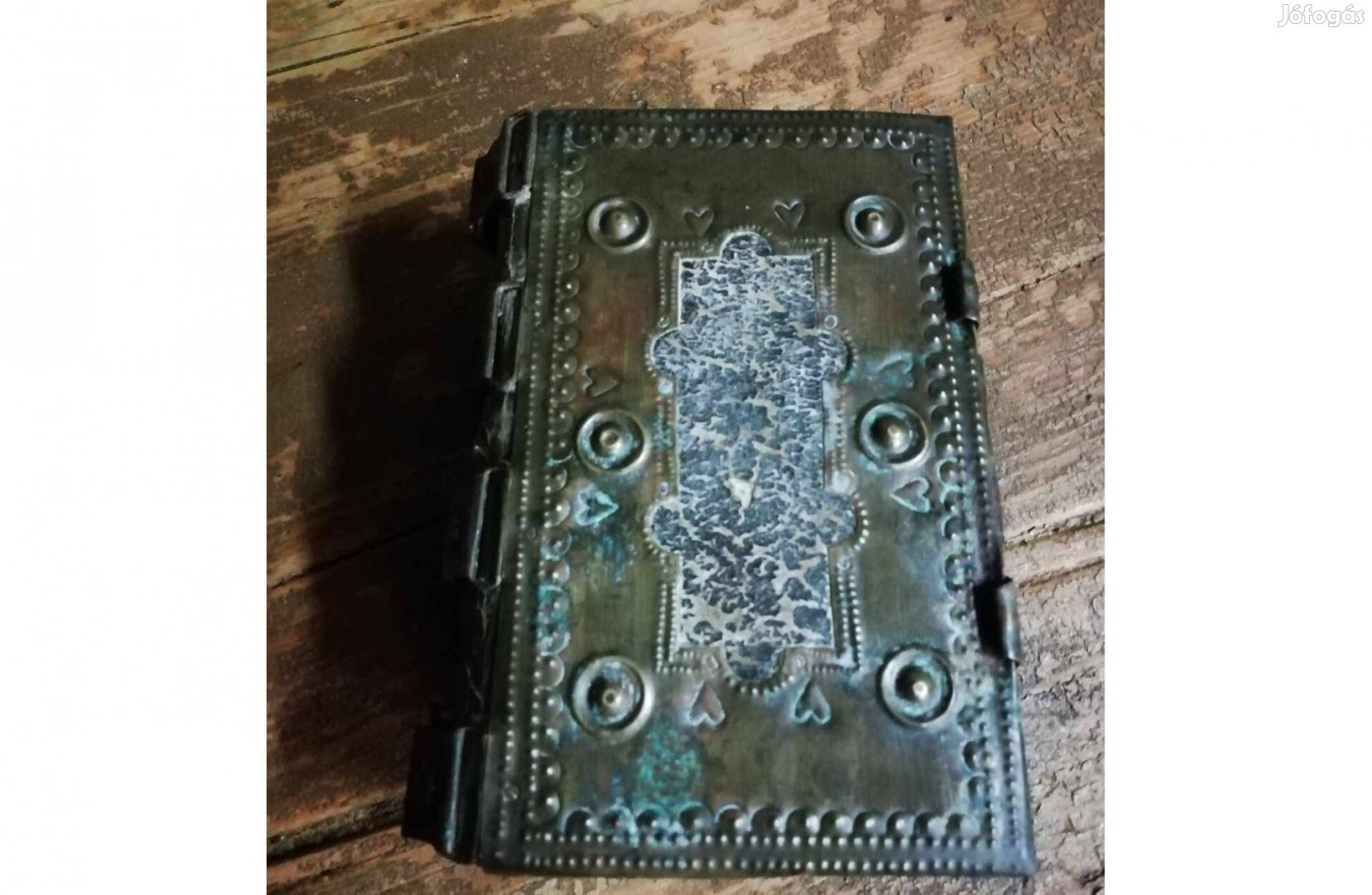 Tót Biblia, antik réz veretes Biblia, 19. századból, szépen kidolgozot