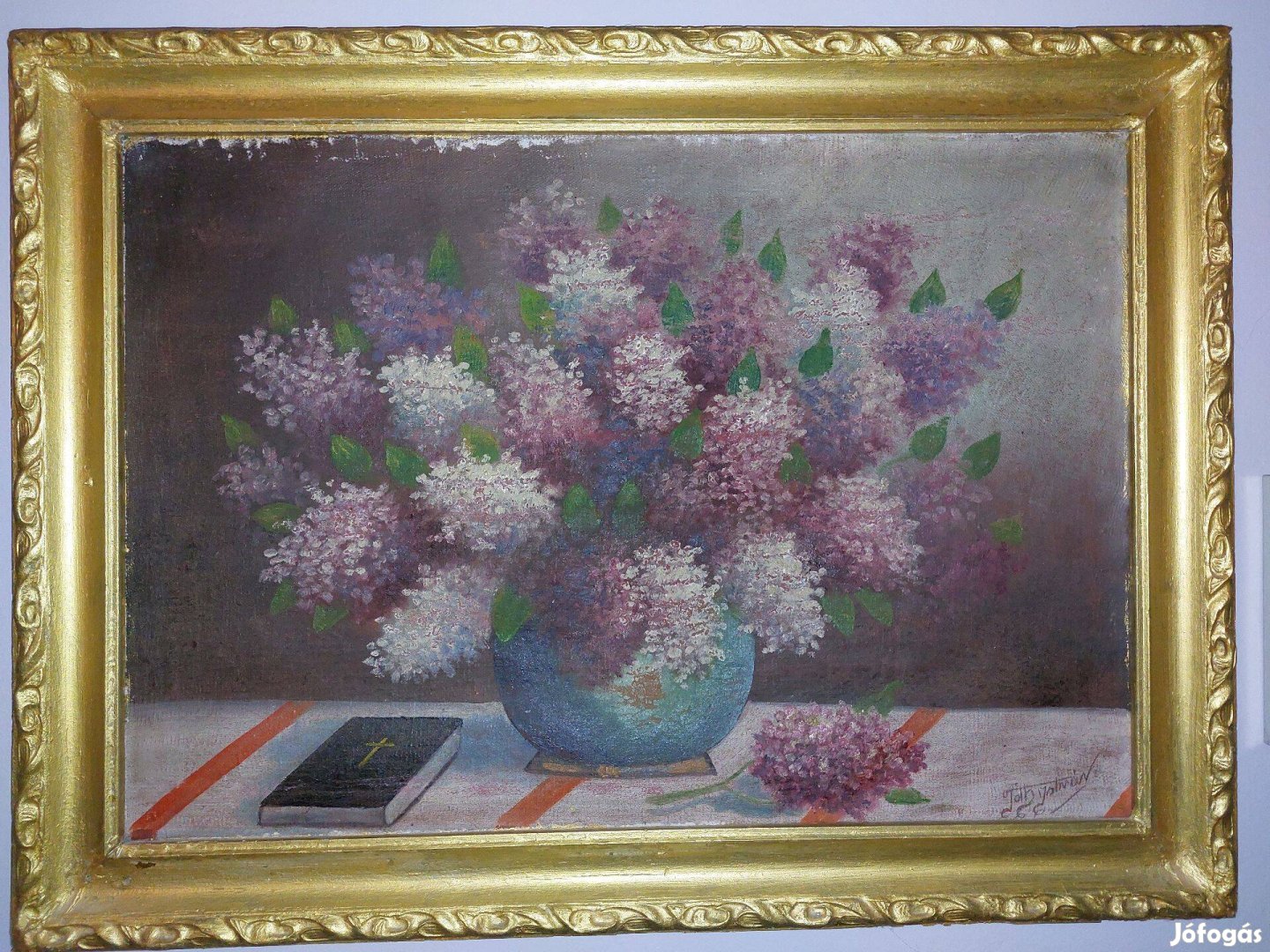 Tóth István - Orgona csendélet festmény eladó