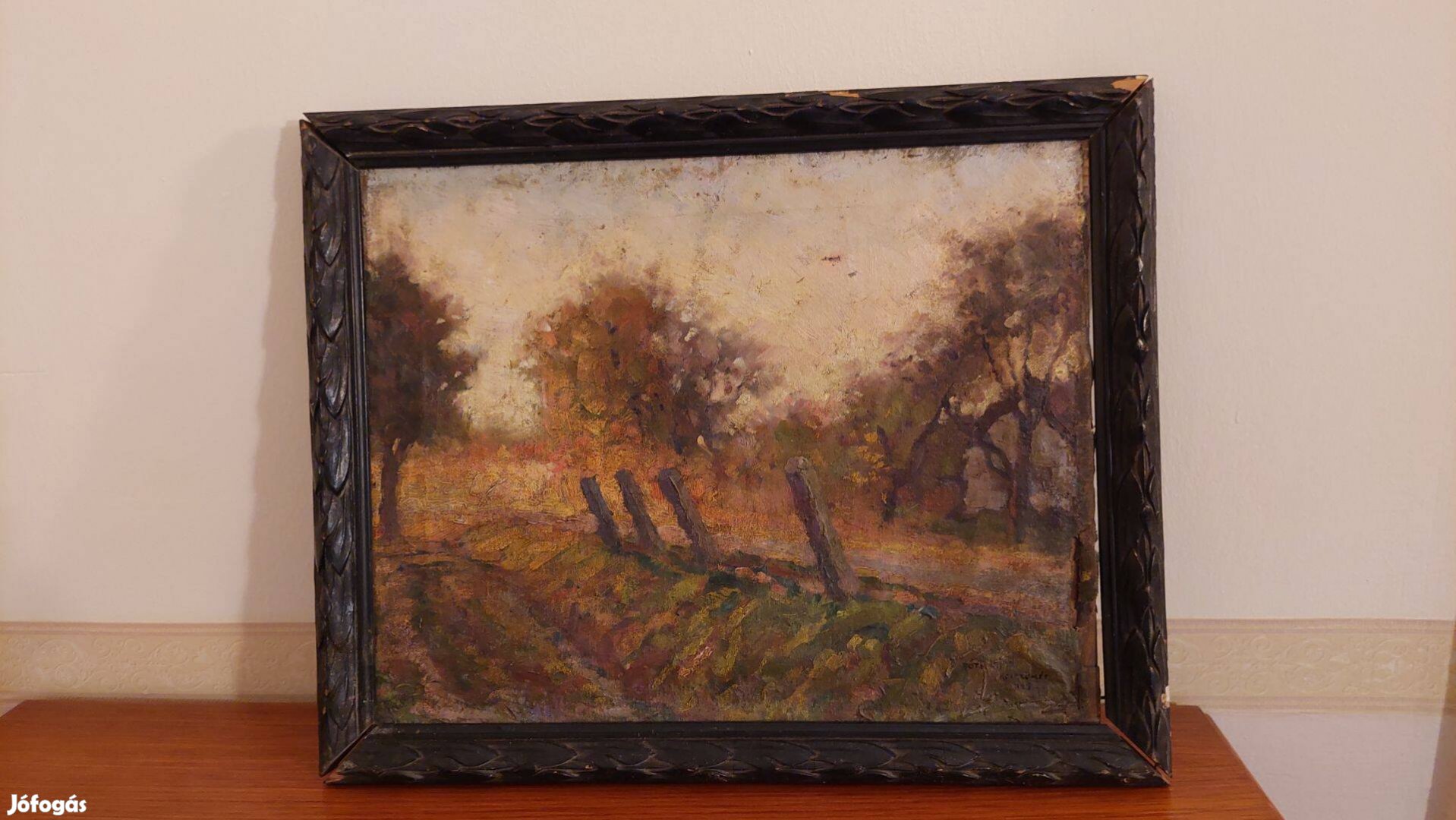 Tóth L. Kecskemét " Őszi táj" olaj, vászon sérült 31x39cm