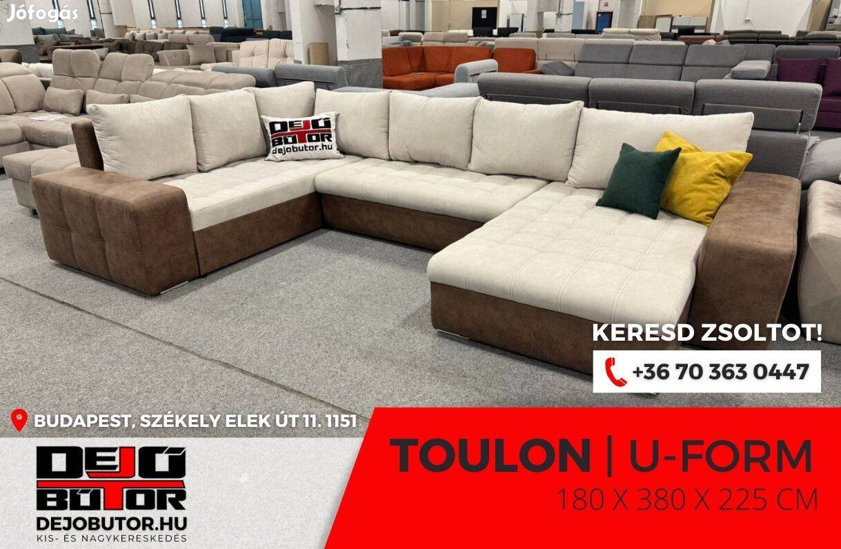 Toulon 2 sarok prémium kanapé ülőgarnitúra 180x380x225 cm ualak bronz