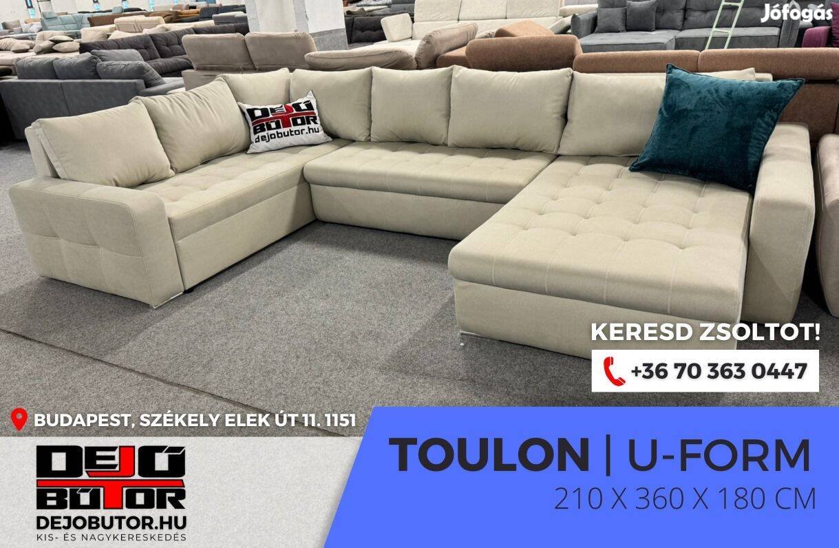 Toulon 2 sarok szivacsos kanapé ülőgarnitúra 180x360x210 cm ualak bézs