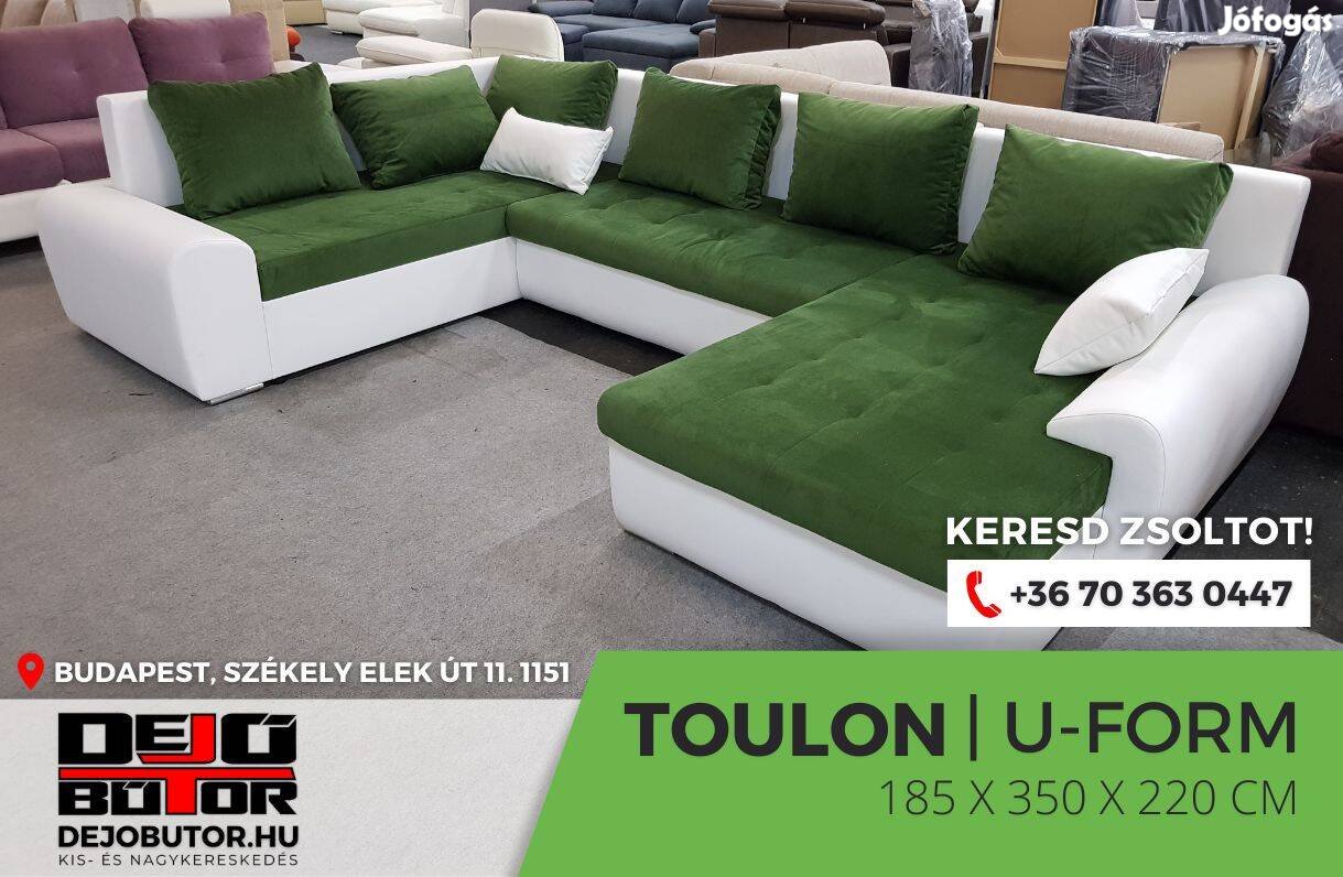Toulon I. szivacsos sarok kanapé ülőgarnitúra 185x350x220 cm ualak