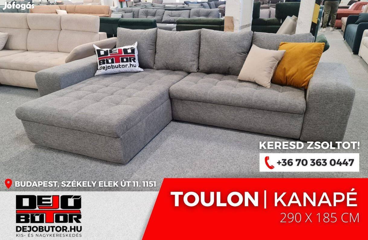 Toulon sarok gray kanapé szivacsos ülőgarnitúra 270x185 cm ágyazható