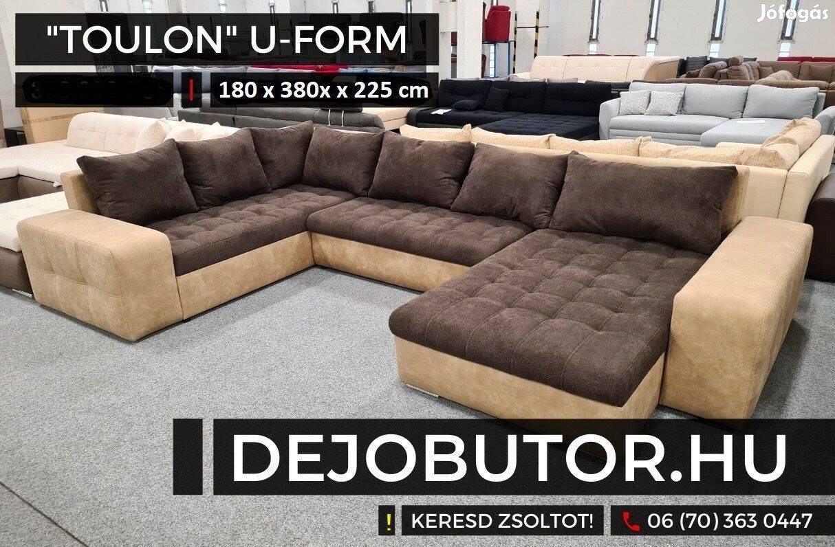 Toulon sarok kanapé bútor ülőgarnitúra 180x380x180 cm ualak