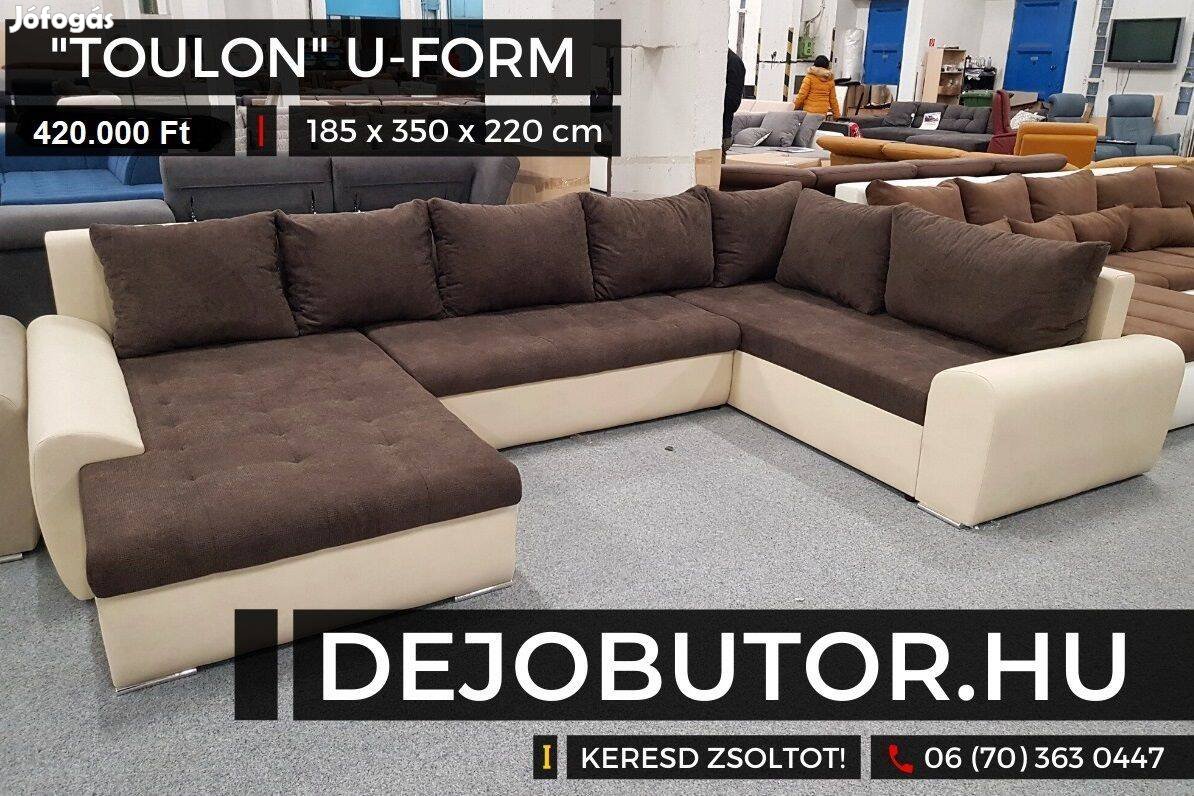 Toulon sarok kanapé szivacsos ülőgarnitúra 185x350x220 cm ualak krém