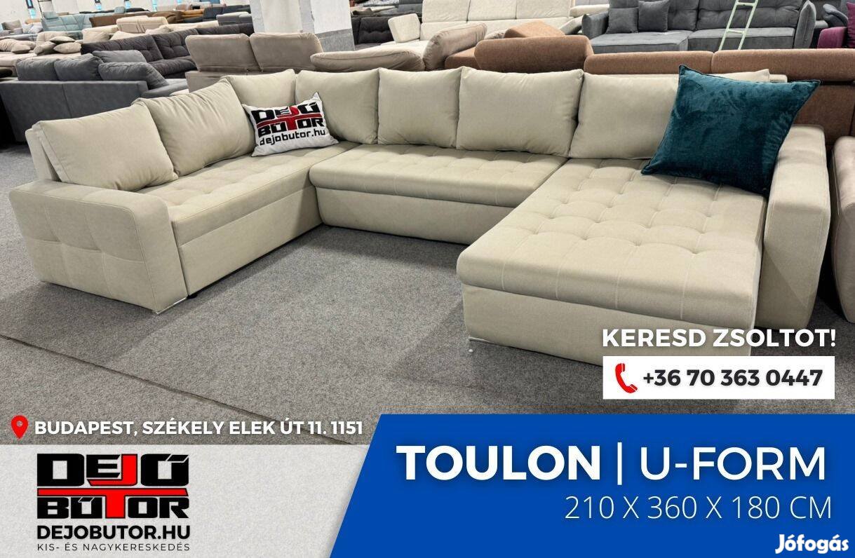 Toulon sarok kanapé szivacsos ülőgarnitúra 210x360x180 cm ualak vaj