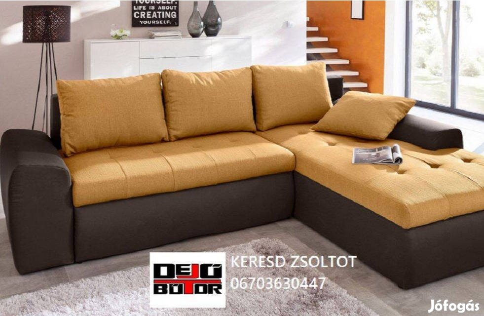 Toulon sarok sárga kanapé bútor ülőgarnitúra 270x185 cm ágyazható