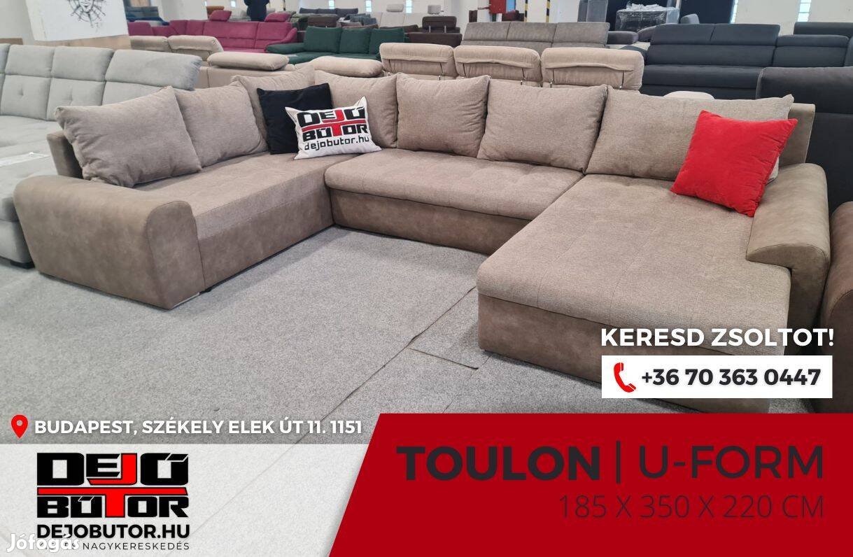 Toulon ualak kanapé ülőgarnitúra 185x350x220 cm ágyazható drapp