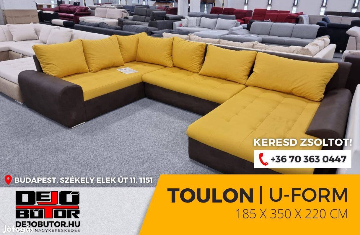 Toulon ualak sárga kanapé sarok ülőgarnitúra 185x350x220 cm ágyazható